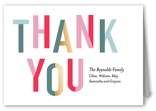 Color Pop Party Thank You Card