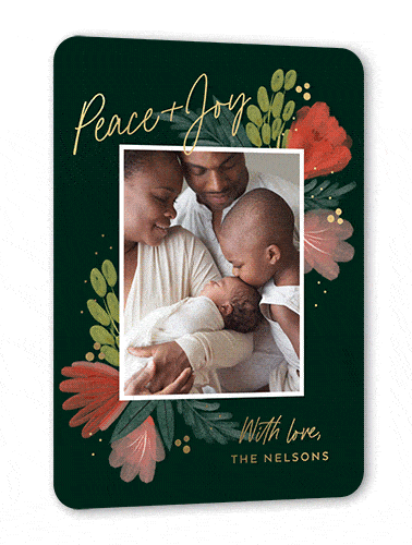 Peace And Merry Holiday Digital Foil Card